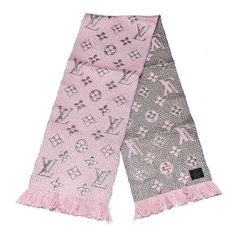 louis vuitton logomania scarf pink|louis vuitton checkered scarf.